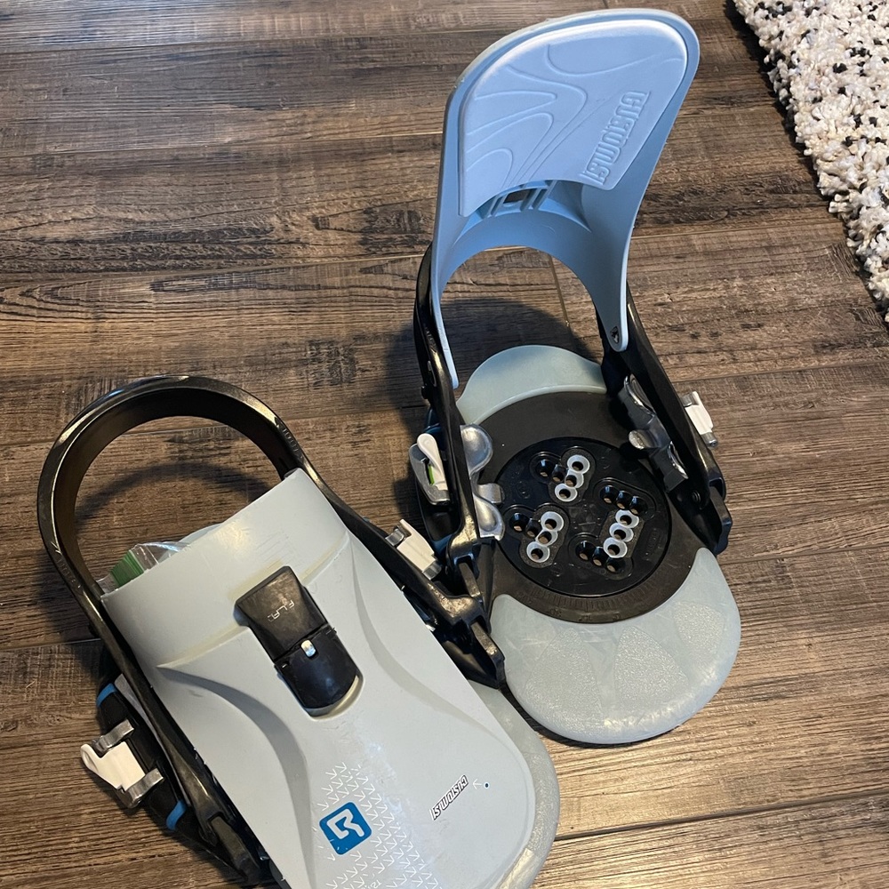 Burton step in snowboard bindings.